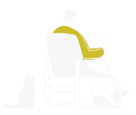 Man seated with cat resized